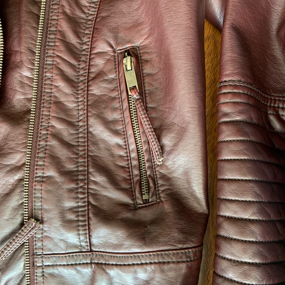 Faux Leather Jacket Merlot - Picture 5 of 8